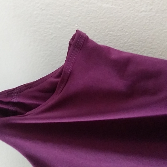 Fabletics Mia Spotify Purple Ruched Zip Front Athletic Tank Top sz M - Picture 12 of 14
